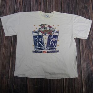 Vintage New York Yankees Shirt Mens XL White MLB 2001 World Series M&O Knits